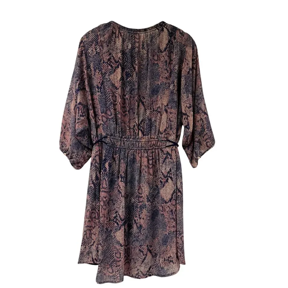 Floreat Zahara Peasant Dress Medium Snakeskin Print Anthropologie